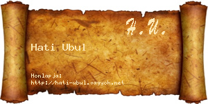 Hati Ubul névjegykártya